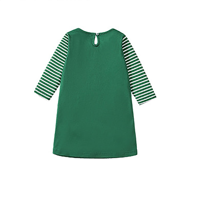 Girls Striped A-Line Midi Dress