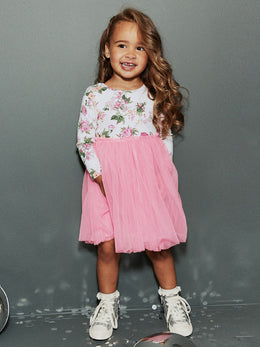 Girls Printed Fit and Flare Dress