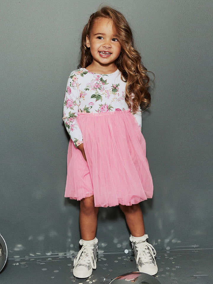 Girls Printed Fit and Flare Dress