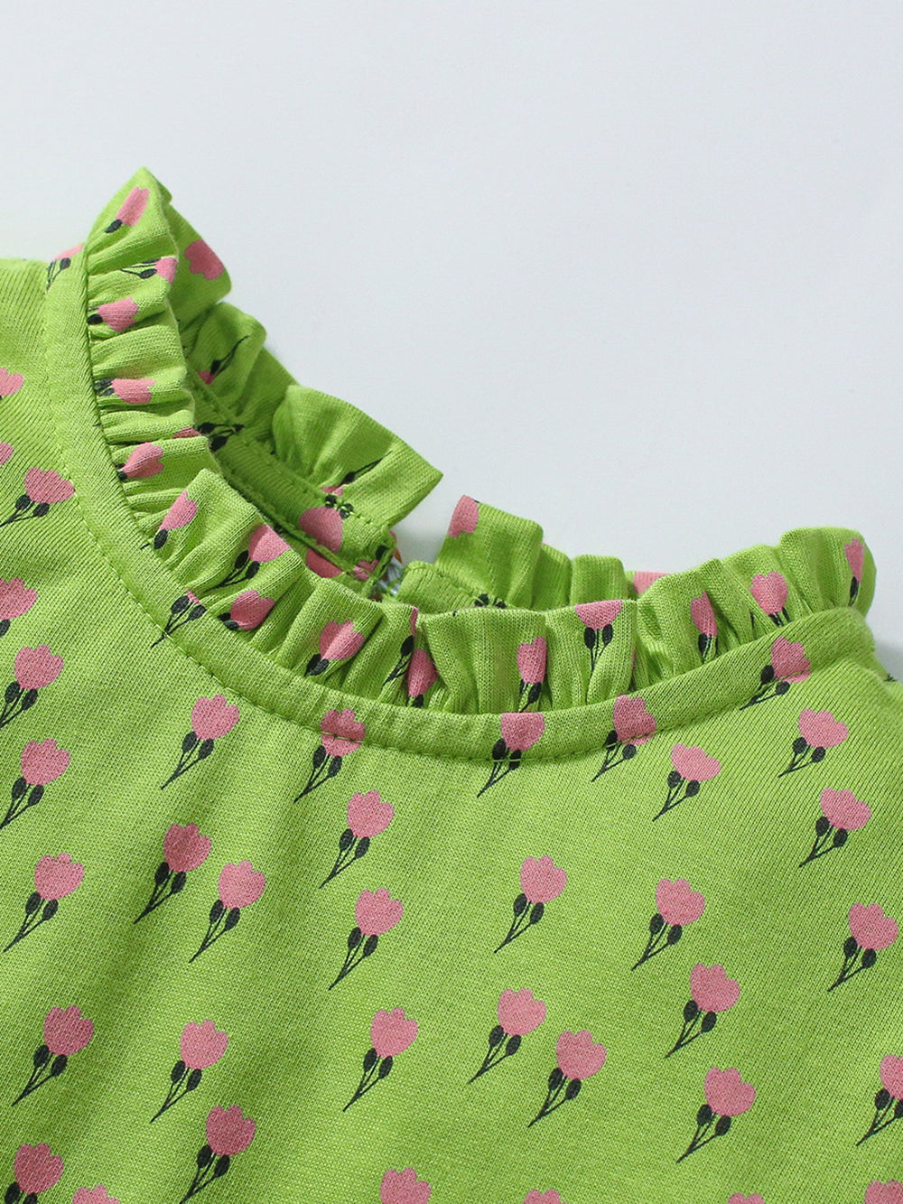 Girls Floral Printed Cotton A-Line Knee Length Dress