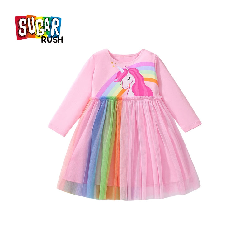Girls Cotton Printed Fit and Flare Dress