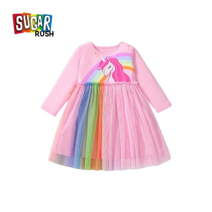 Girls Cotton Printed Fit and Flare Dress