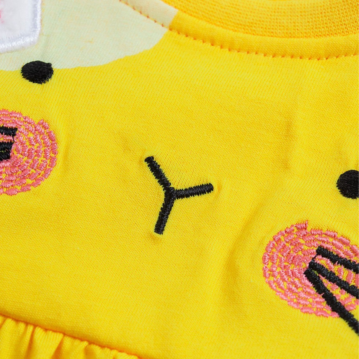 Girls Yellow & White Print Fit & Flare Maxi Dress