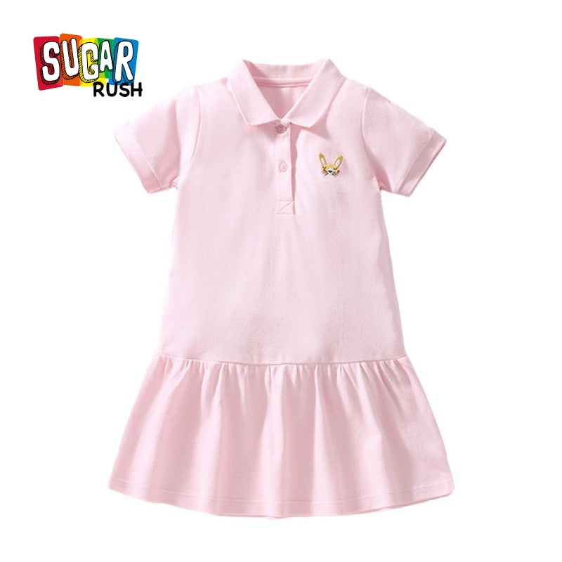 Girls Pink Layered T-shirt Dress