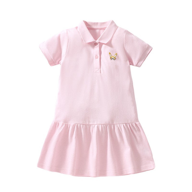 Girls Pink Layered T-shirt Dress