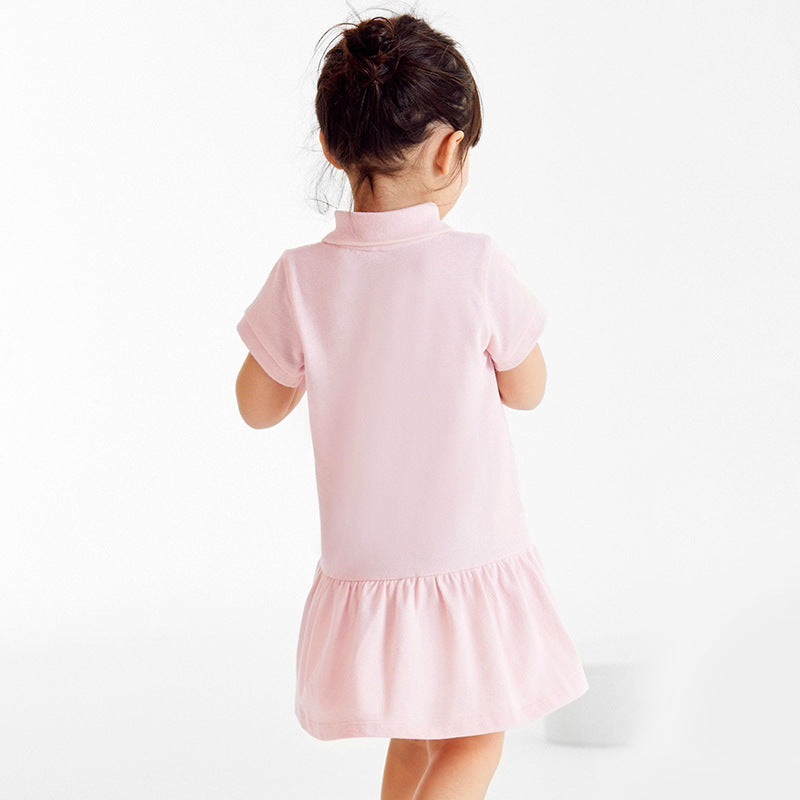 Girls Pink Layered T-shirt Dress