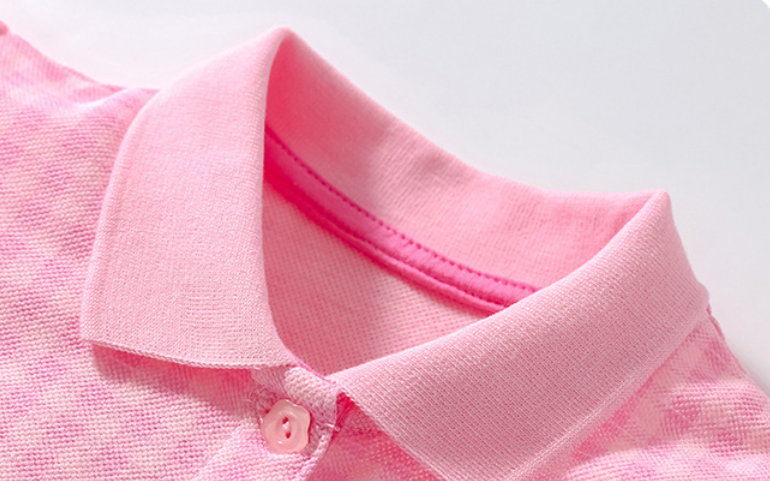 Girls Pink Checked Drop-Waist Cotton Dress