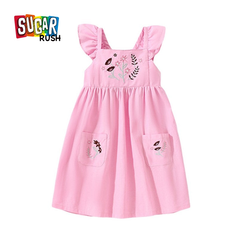 Square Neck Cap Sleeves Fit & Flare Dress