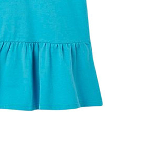 Girls Blue Cotton Layered Tshirt Midi Dress