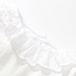 Girls Blue Round Neck Cotton Dress