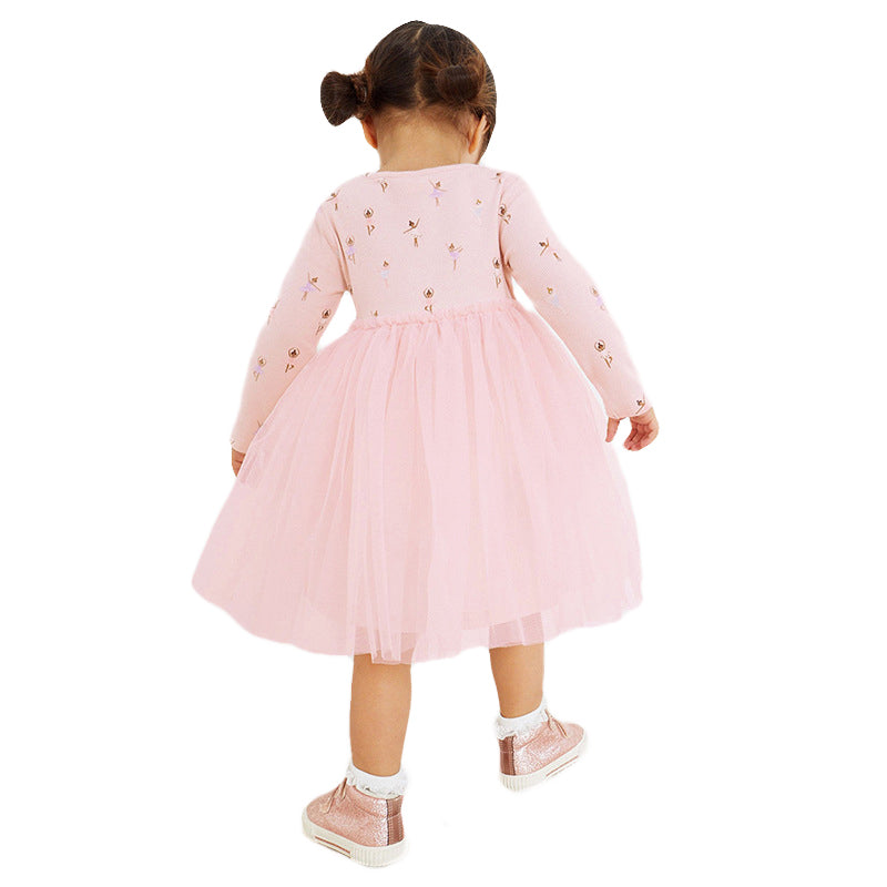 Pink Ribbed Cotton Fit and Flare Dress