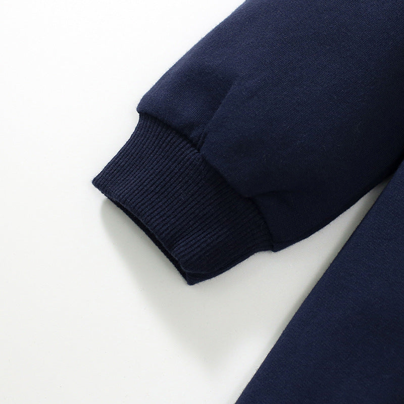 Girls Navy Blue Sequinned Cotton Pullover