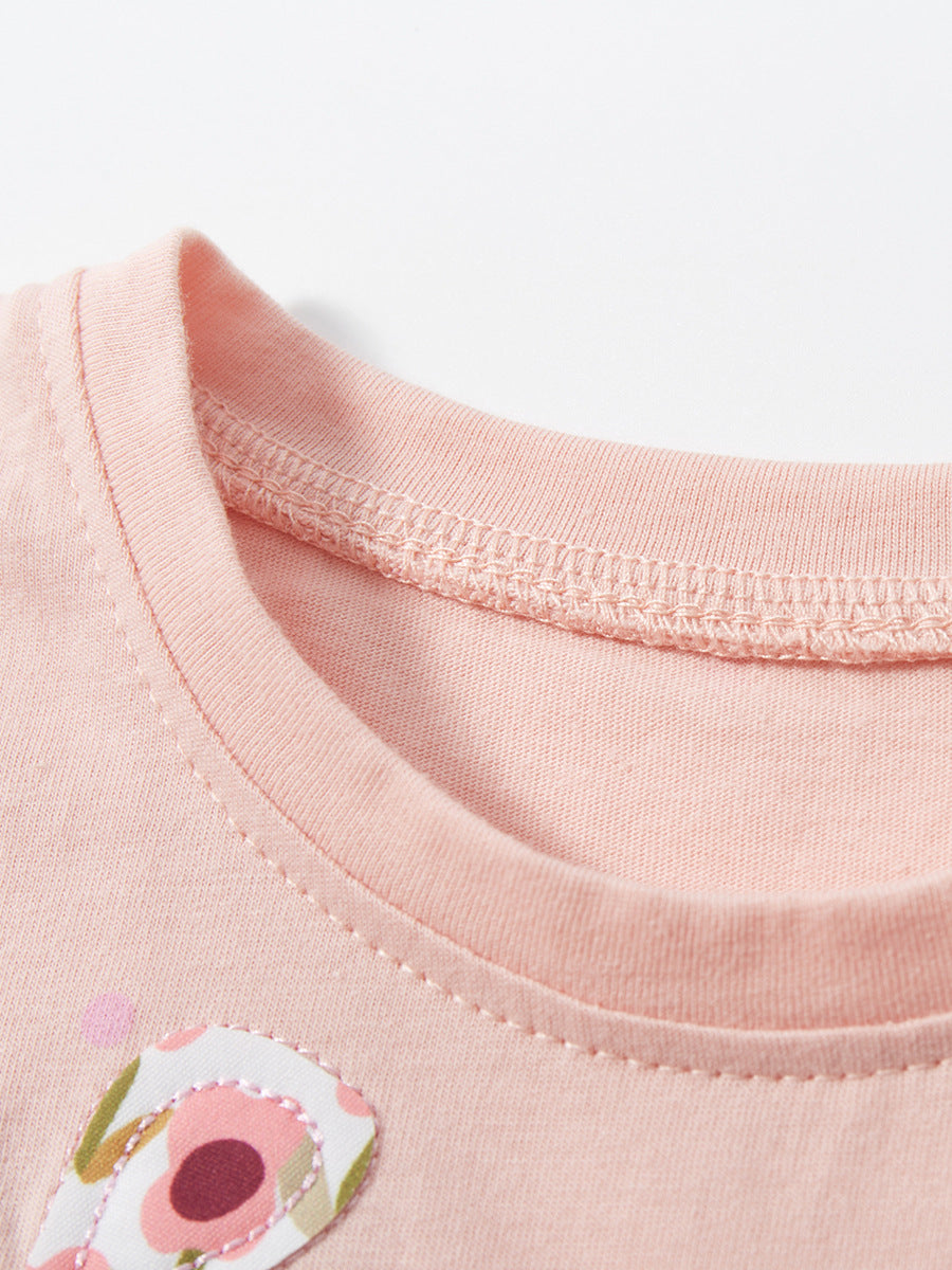 Pink Infant Girls Floral Print Fit & Flare Cotton Dress