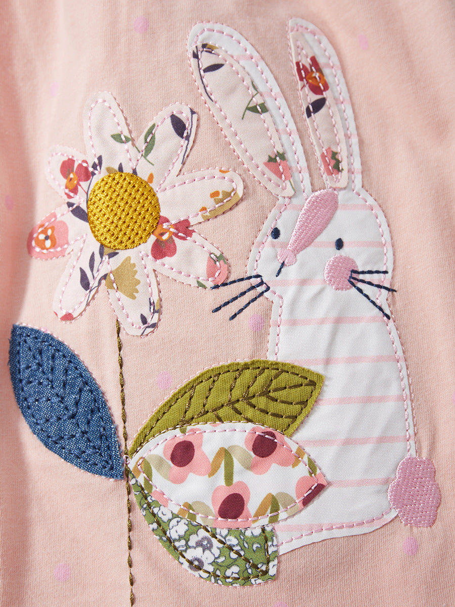 Pink Infant Girls Floral Print Fit & Flare Cotton Dress