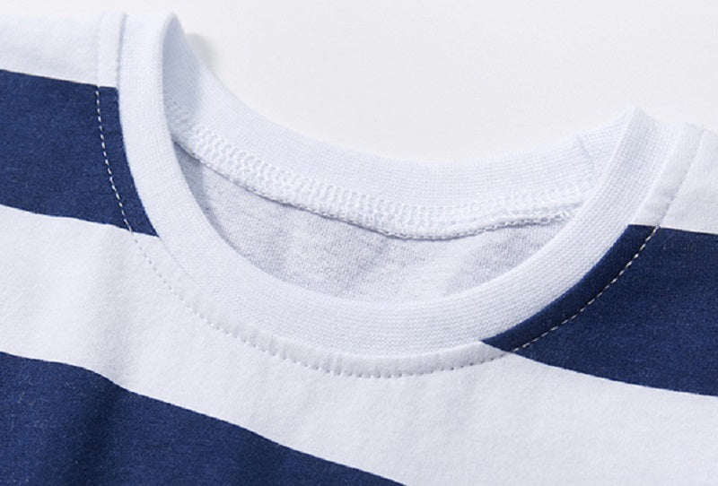 Girls Striped Applique T-shirt Dress