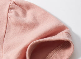 Girls Pink Layered Shirt Collar T-shirt Cotton A-Line Dress