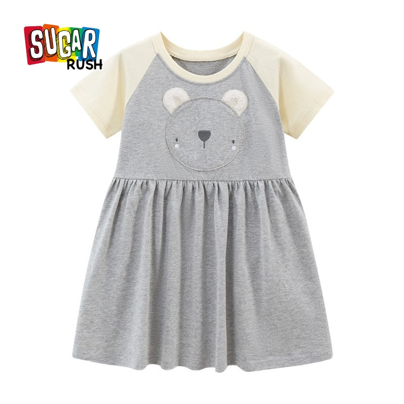 Grey Girls Cotton A-Line Dress