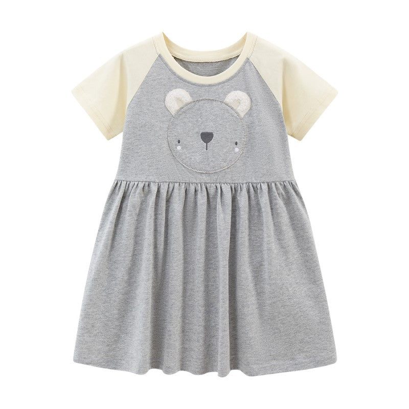 Grey Girls Cotton A-Line Dress