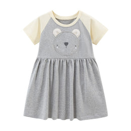 Grey Girls Cotton A-Line Dress