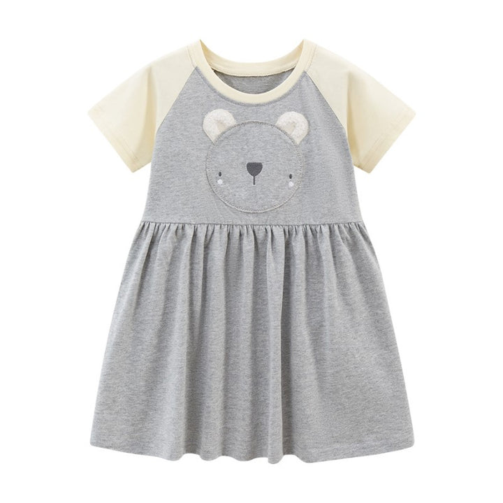 Grey Girls Cotton A-Line Dress