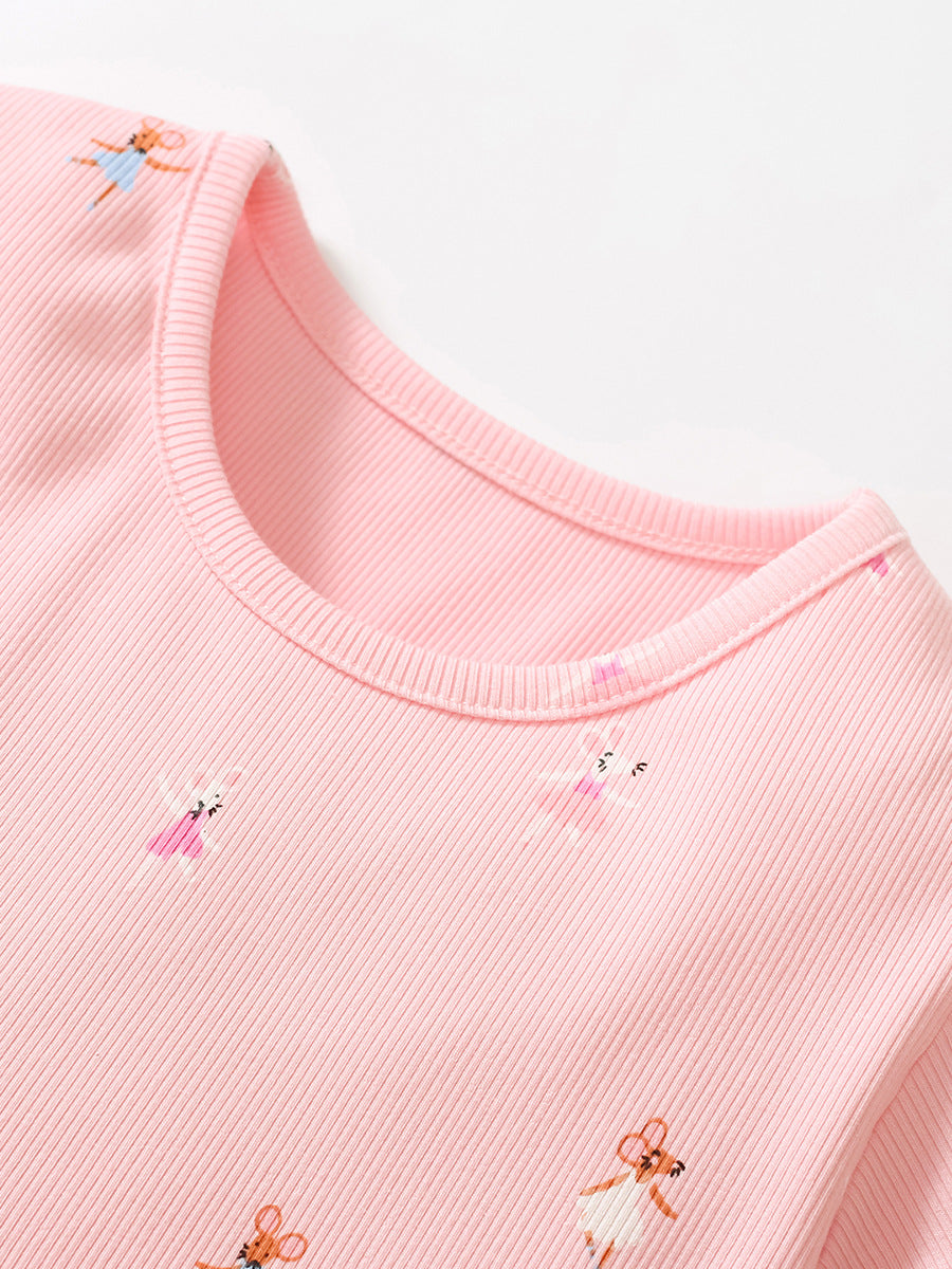 Girls Pink Embellished Layered Fit & Flare Dress