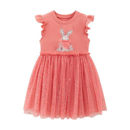 Printed Flared Sleeve Cotton T-shirt Dress