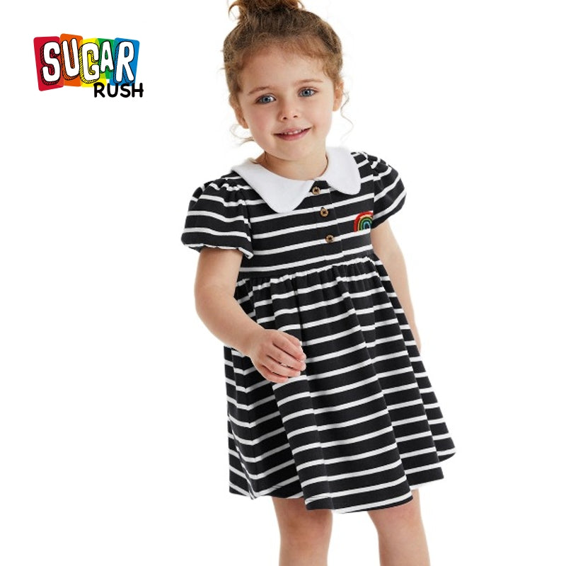 Girls Striped A-Line Dress