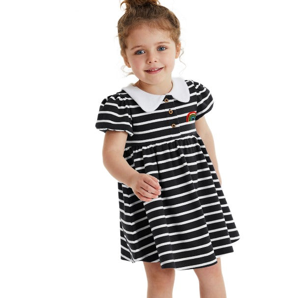 Girls Striped A-Line Dress
