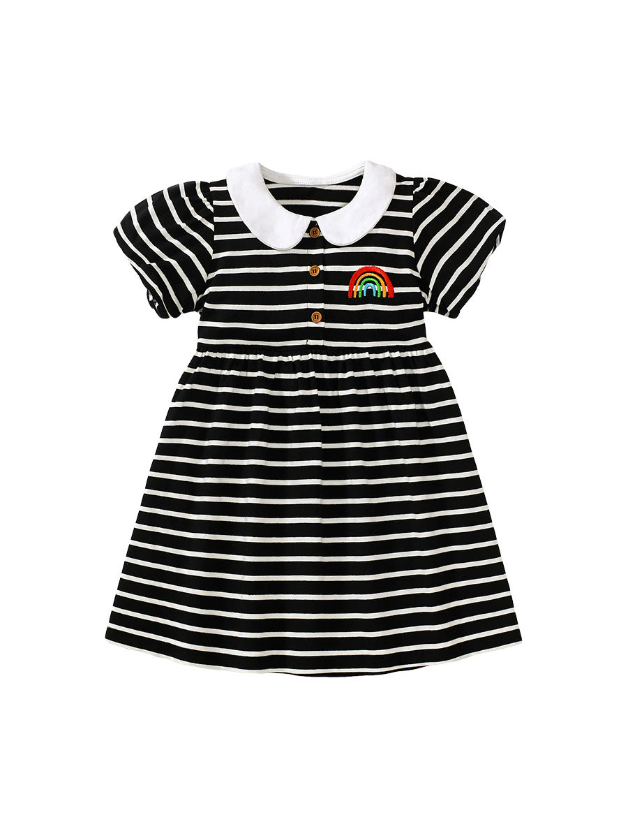 Girls Striped A-Line Dress