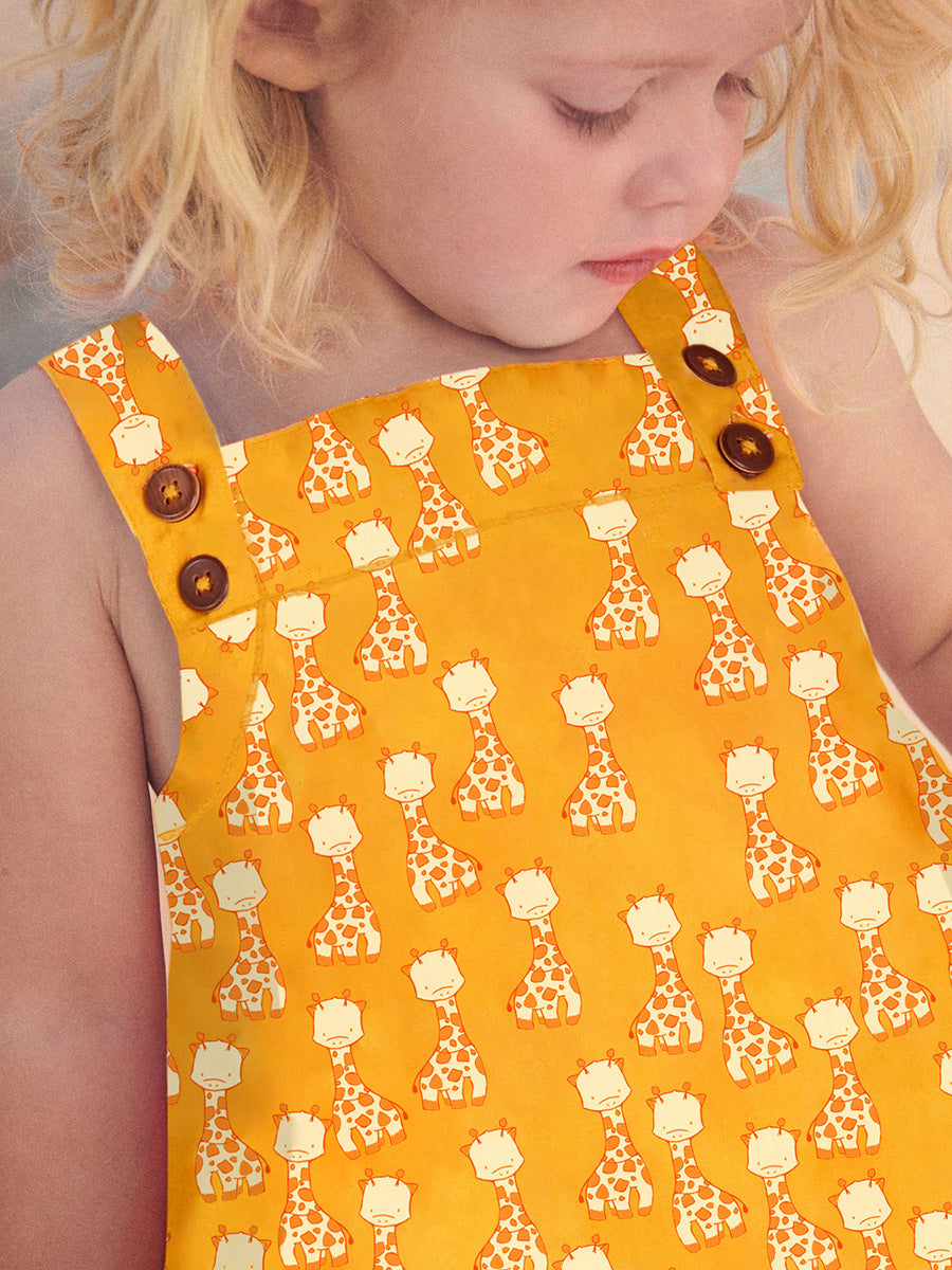 Girls Conversational Printed Cotton A-Line Dress