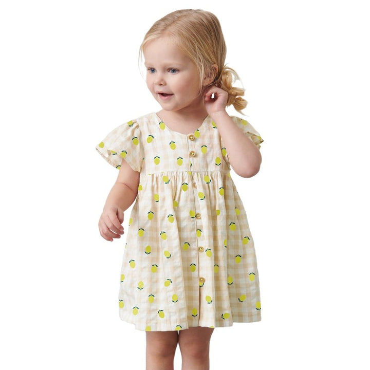 White Floral Printed Cotton Fit & Flare Dress