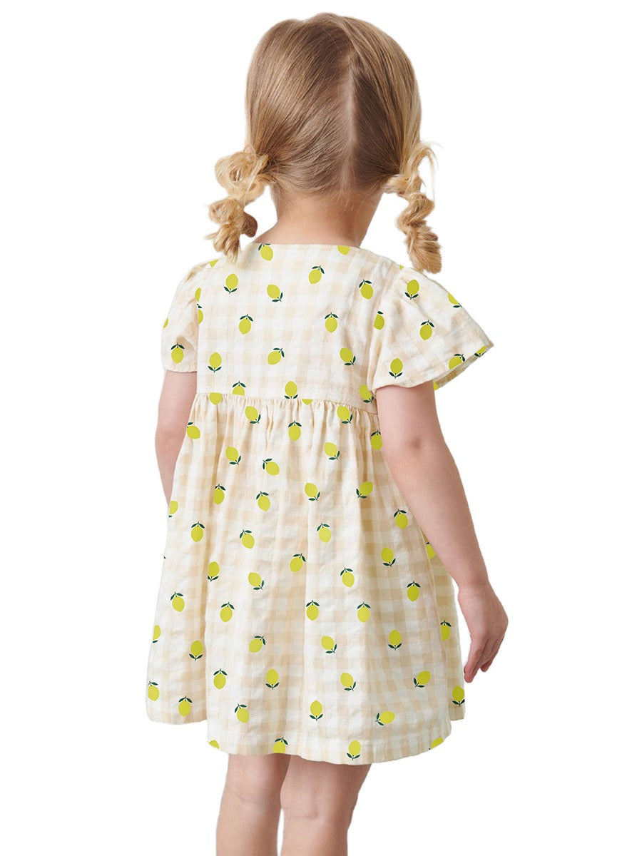 White Floral Printed Cotton Fit & Flare Dress