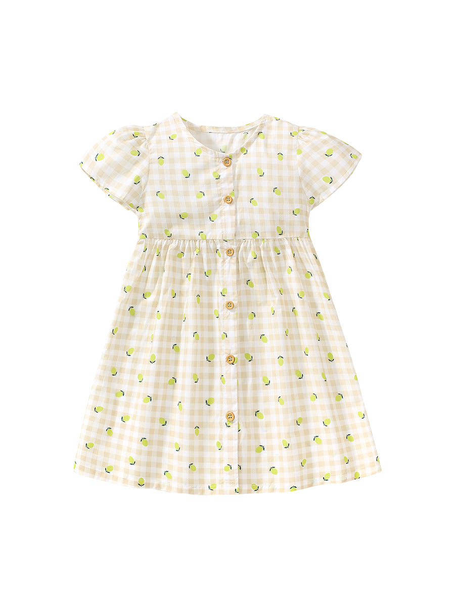 White Floral Printed Cotton Fit & Flare Dress