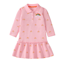 Girls Printed Drop-Waist Dress