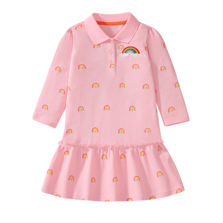 Girls Printed Drop-Waist Dress