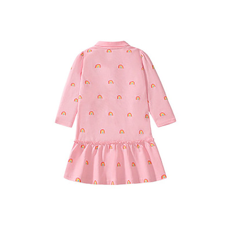 Girls Printed Drop-Waist Dress