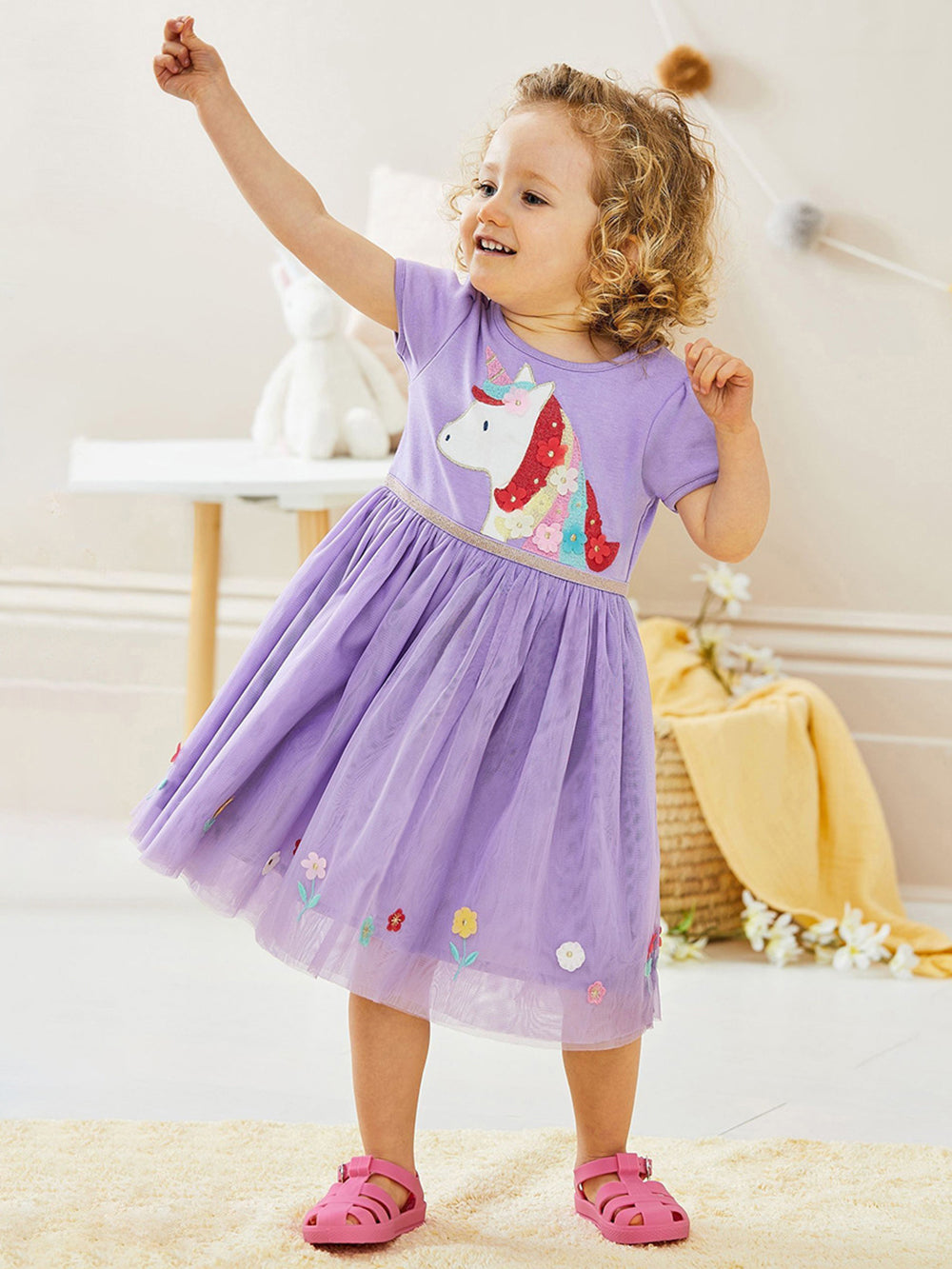 Girls Embroidered Fit & Flare Dress