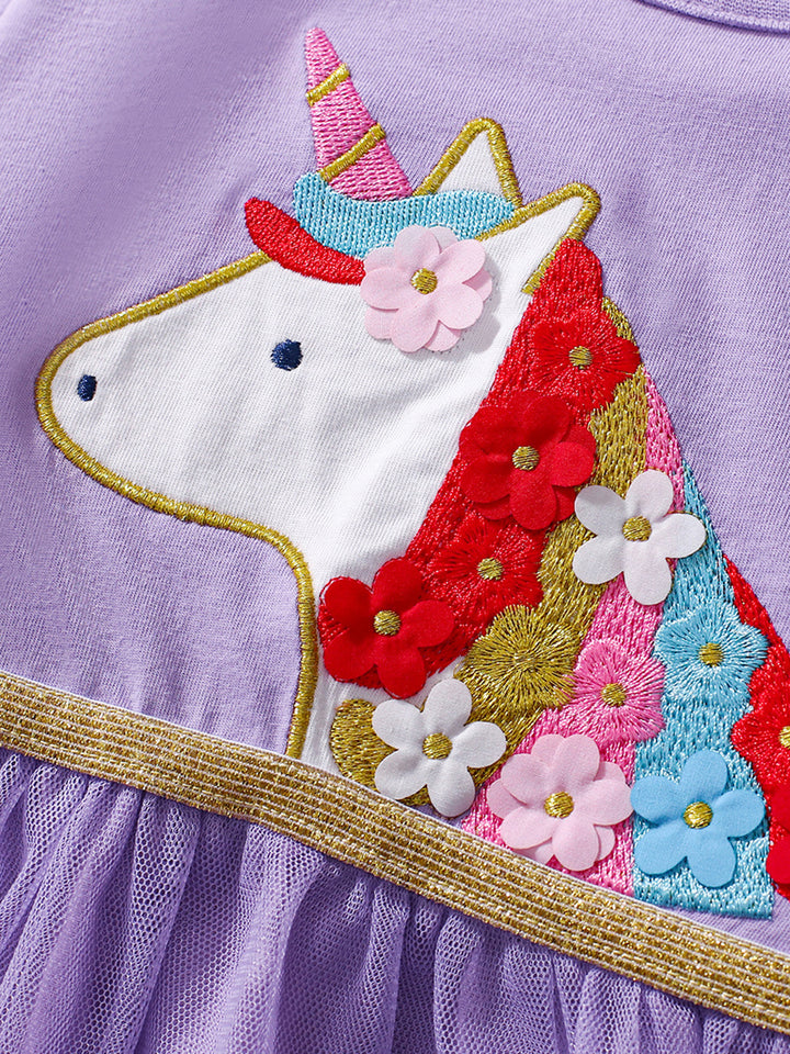 Girls Embroidered Fit & Flare Dress