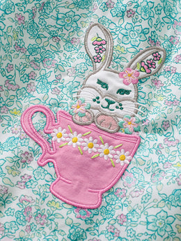 Girls Floral Printed Puff Sleeve Fit & Flare Dress