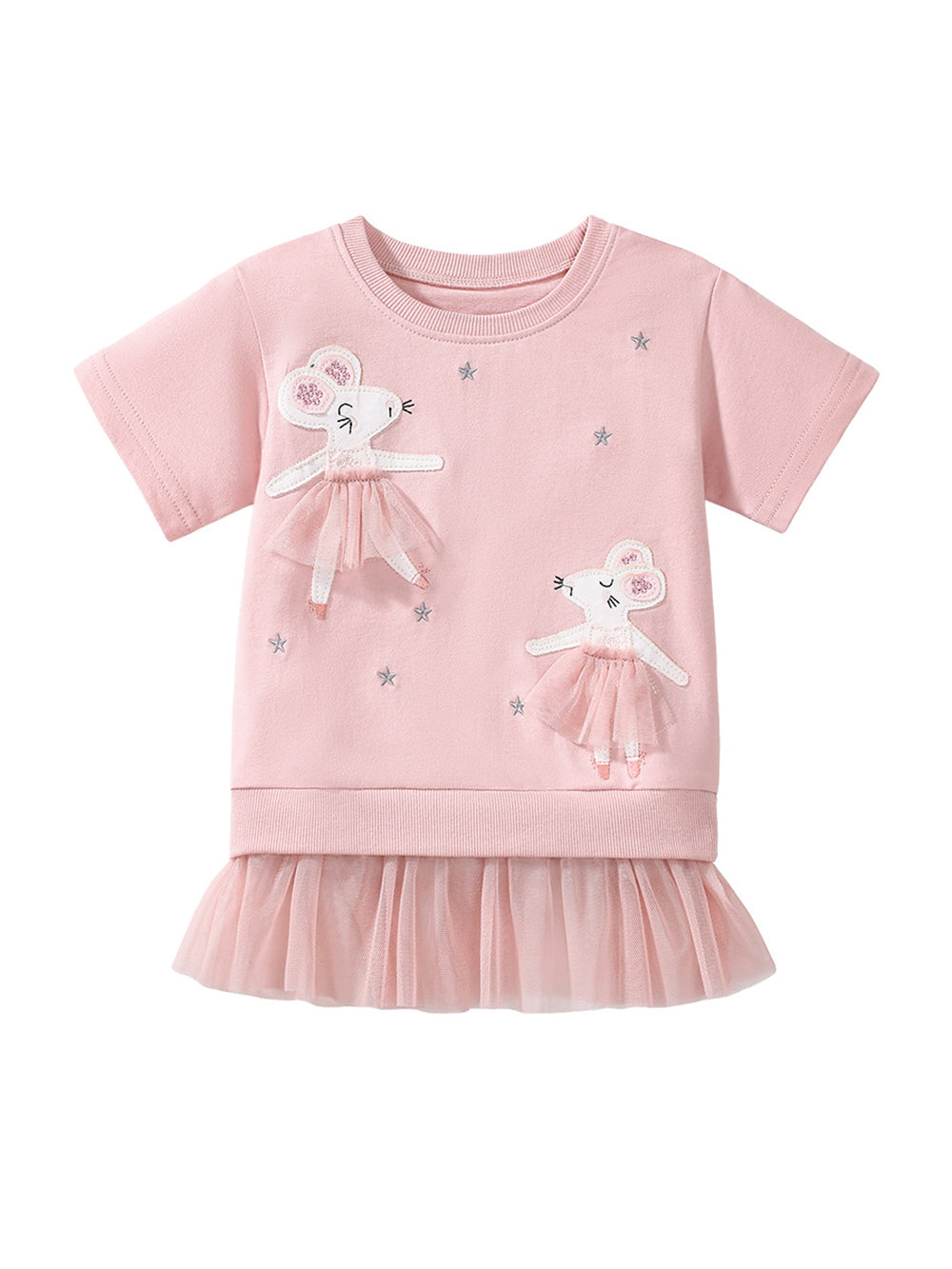 Girls Embroidered Drop-Waist Cotton Dress