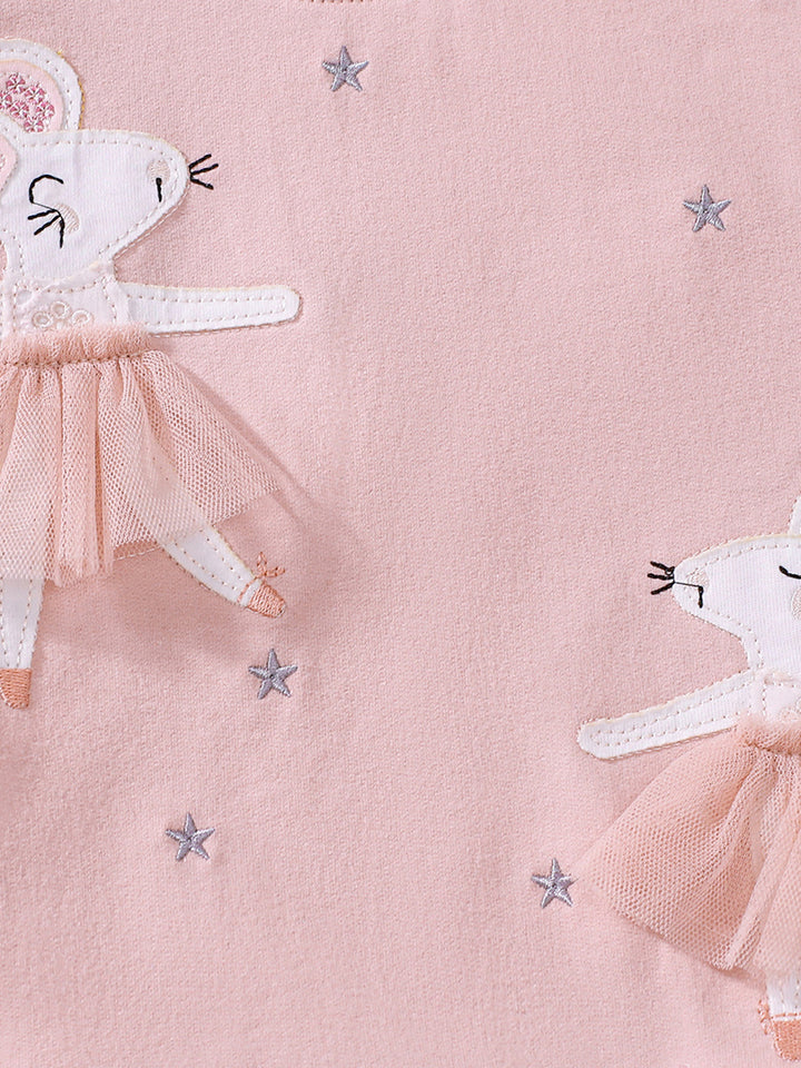 Girls Embroidered Drop-Waist Cotton Dress