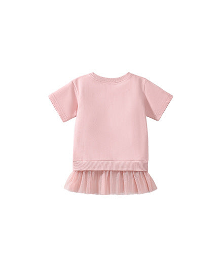 Girls Embroidered Drop-Waist Cotton Dress