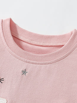 Girls Embroidered Drop-Waist Cotton Dress