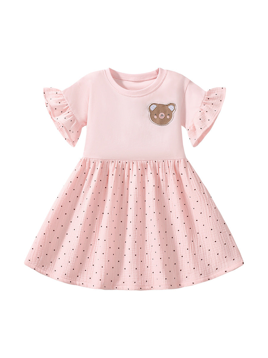 Polka Dot Colourblocked A-Line Dress
