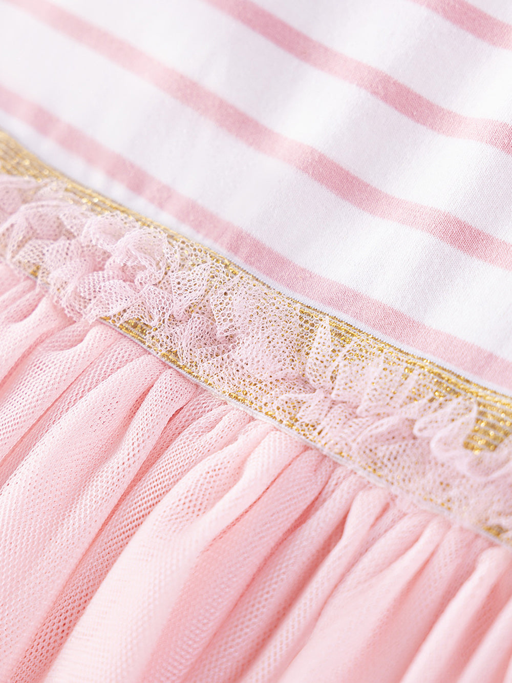 Girls Striped Fit & Flare Tulle Knee Length Fit & Flare Dress