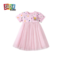 Girls Polka Dots Printed Cotton Fit & Flare Dress