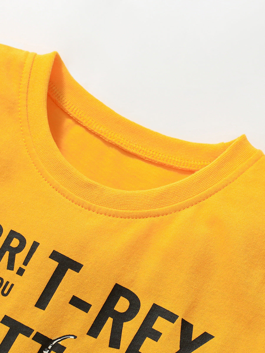 Boys Typography Printed Cotton T-shirt