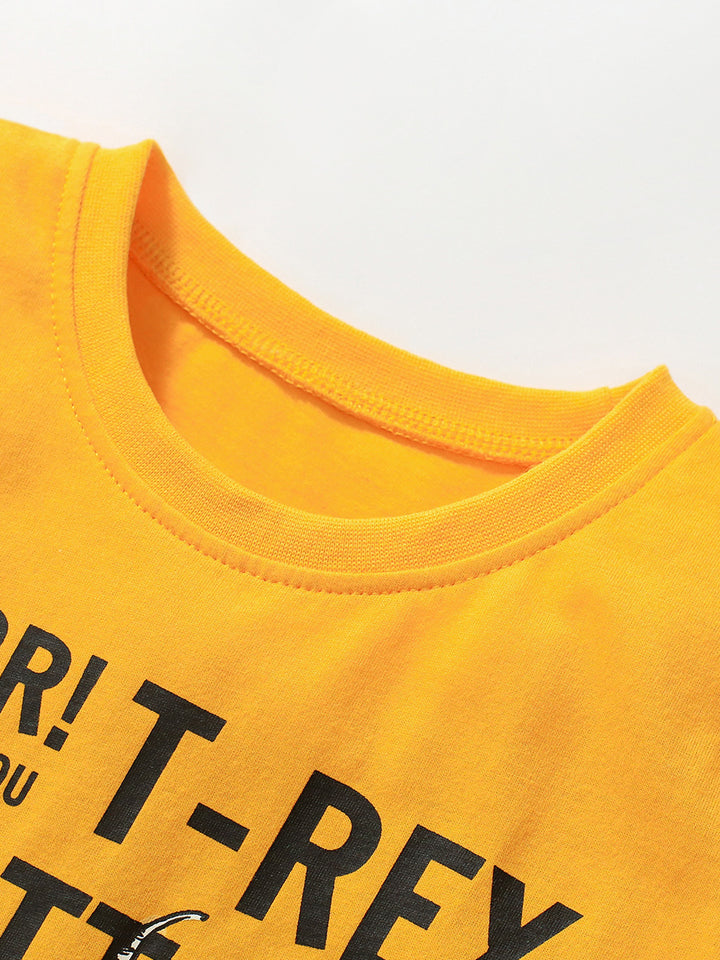 Boys Typography Printed Cotton T-shirt