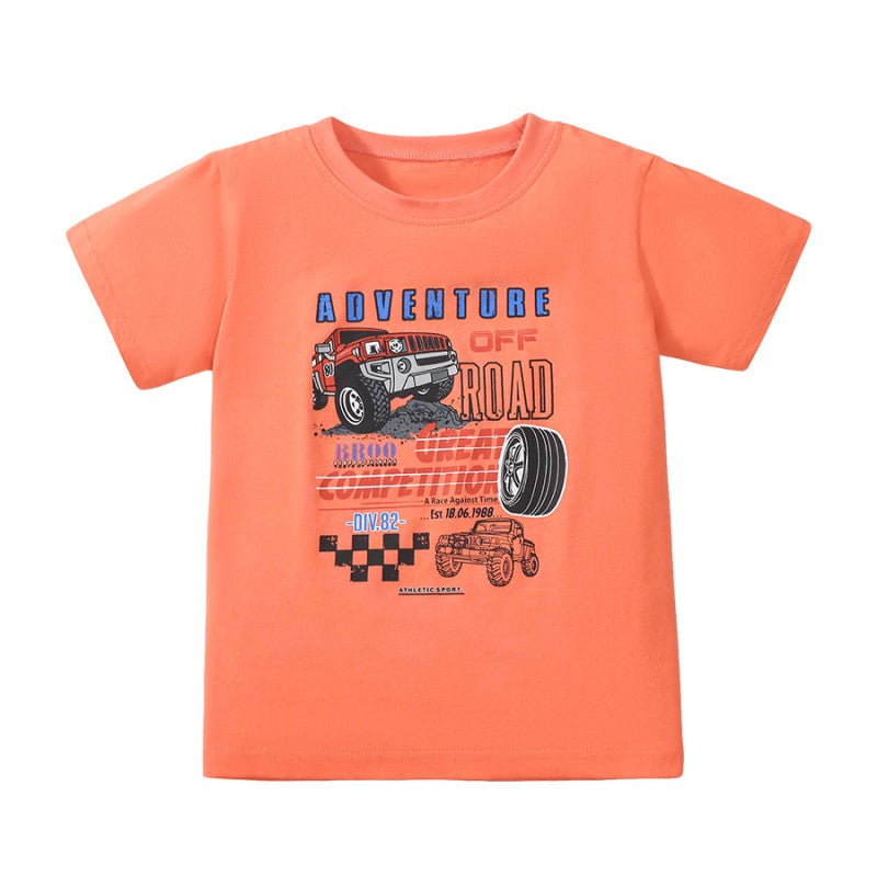 Boys Typography Printed Cotton T-Shirt