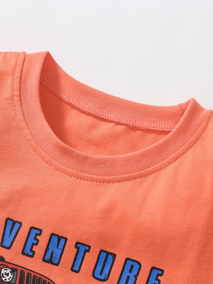 Boys Typography Printed Cotton T-Shirt